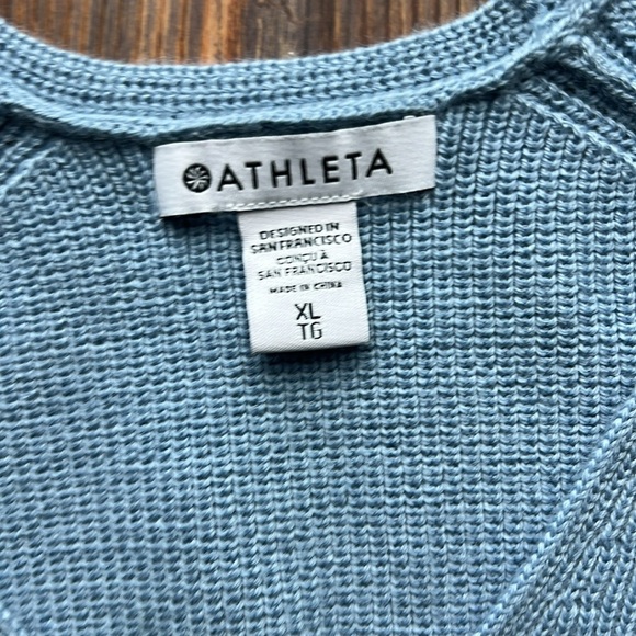 Athleta Hanover Tunic Sweater Size XL Light Blue Pullover S Wool Blend - Picture 4 of 10